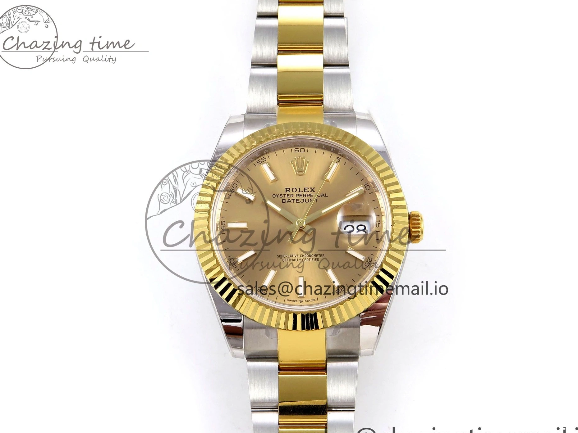 MiroTime 0201 Breathable DateJust 41 SS YG ARF 1:1 Best Edition 904L Steel YG Stick Dial on Oyster Bracelet SH 1260